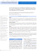 Cover page: p16 Protein Expression and Human Papillomavirus Status As Prognostic Biomarkers of Nonoropharyngeal Head and Neck Squamous Cell Carcinoma