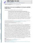 Cover page: Identification of six new susceptibility loci for invasive epithelial ovarian cancer.