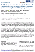 Cover page: Digital self-care for improved access to family planning and reproductive health services among adolescents in Rwanda: preliminary findings from a pilot study of CyberRwanda