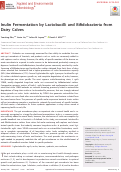 Cover page: Inulin Fermentation by Lactobacilli and Bifidobacteria from Dairy Calves