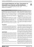 Cover page: Cervicovaginal Metabolome and Tumor Characteristics for Endometrial Cancer Detection and Risk Stratification.