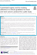 Cover page: Customized registry tool for tracking adherence to clinical guidelines for head and neck cancers: protocol for a pilot study