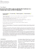 Cover page: Posterior Reversible Leukoencephalopathy Syndrome in a Patient after Acute COVID-19 Infection.