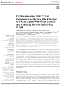 Cover page: T-Follicular-Like CD8+ T Cell Responses in Chronic HIV Infection Are Associated With Virus Control and Antibody Isotype Switching to IgG