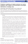 Cover page: Predictive modelling of habitat selection by marine predators with respect to the abundance and depth distribution of pelagic prey.