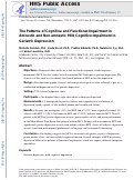 Cover page: The Patterns of Cognitive and Functional Impairment in Amnestic and Non-amnestic Mild Cognitive Impairment in Geriatric Depression