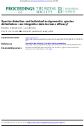 Cover page: Species detection and individual assignment in species delimitation: can integrative data increase efficacy?