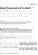 Cover page: Genomic alterations in head and neck squamous cell carcinoma determined by cancer gene-targeted sequencing