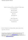 Cover page: The Effects of Psychological Distance on Abstraction: Two Meta-Analyses