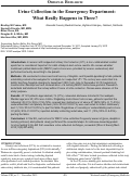 Cover page: Urine Collection in the Emergency Department: What Really Happens in There?