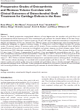 Cover page: Preoperative Grades of Osteoarthritis and Meniscus Volume Correlate with Clinical Outcomes of Osteochondral Graft Treatment for Cartilage Defects in the Knee