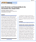 Cover page: Levee Decisions and Sustainability for the Sacramento-San Joaquin Delta