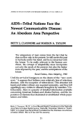 Cover page: AIDS—Tribal Nations Face the Newest Communicable Disease: An Aberdeen Area Perspective