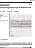 Cover page: What can surface wind observations tell us about interannual variation in wind energy output?