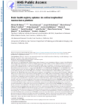 Cover page: Brain health registry updates: An online longitudinal neuroscience platform.