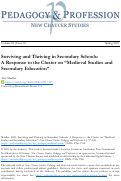 Cover page: Surviving and Thriving in Secondary Schools: A Response to the Cluster on “Medieval Studies and Secondary Education”