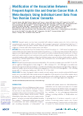 Cover page: Modification of the Association Between Frequent Aspirin Use and Ovarian Cancer Risk: A Meta-Analysis Using Individual-Level Data From Two Ovarian Cancer Consortia