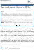 Cover page: Shape-based peak identification for ChIP-Seq