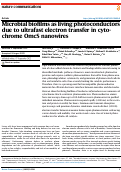 Cover page: Microbial biofilms as living photoconductors due to ultrafast electron transfer in cytochrome OmcS nanowires