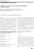 Cover page: Changes in symptom clusters in patients undergoing radiation therapy