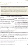 Cover page: Evaluating the quality and use of economic data in decisions about essential medicines