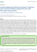 Cover page: Auditory Brainstem Deficits from Early Treatment with a CSF1R Inhibitor Largely Recover with Microglial Repopulation