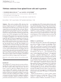 Cover page: Methane emissions from upland forest soils and vegetation