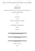 Cover page: Essays on Asset Liquidity and Its Macroeconomic Effects