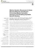 Cover page: Marine Genetic Resources in Areas Beyond National Jurisdiction: Promoting Marine Scientific Research and Enabling Equitable Benefit Sharing