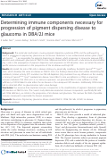 Cover page: Determining immune components necessary for progression of pigment dispersing disease to glaucoma in DBA/2J mice