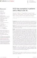 Cover page: DCD liver transplant in patients with a MELD over 35