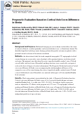 Cover page: Prognostic Evaluation Based on Cortical Vein Score Difference in Stroke