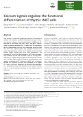 Cover page: Calcium signals regulate the functional differentiation of thymic iNKT cells