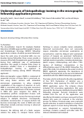 Cover page: Underemphasis of histopathology training in the micrographic fellowship application process
