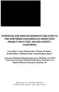 Cover page: Potential for induced seismicity related to the Northern California CO2 reduction projection pilot test, Solano County, California.