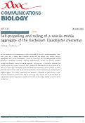 Cover page: Self-propelling and rolling of a sessile-motile aggregate of the bacterium Caulobacter crescentus