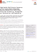 Cover page: High-Quality Draft Genome Sequences of Four Lignocellulose-Degrading Bacteria Isolated from Puerto Rican Forest Soil: Gordonia sp., Paenibacillus sp., Variovorax sp., and Vogesella sp.