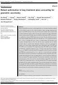 Cover page: Robust optimization in lung treatment plans accounting for geometric uncertainty