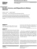 Cover page: Burden, Access, and Disparities in Kidney Disease