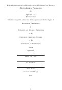 Cover page: Data Optimization for Identification of Lithium Ion Battery Electrochemical Parameters