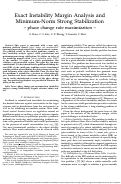 Cover page: Exact Instability Margin Analysis and Minimum-Norm Strong Stabilization - phase change rate maximization -