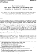 Cover page: Short Communication: Dried Blood Spots Stored at Room Temperature Should Not Be Used for HIV Incidence Testing