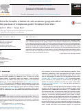 Cover page: Does the benefits schedule of cash assistance programs affect the purchase of temptation goods? Evidence from Peru