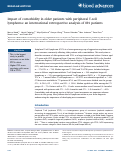 Cover page: Impact of comorbidity in elderly patients with peripheral T-cell lymphoma: an international retrospective analysis of 891 patients