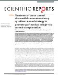 Cover page: Treatment of donor corneal tissue with immunomodulatory cytokines: a novel strategy to promote graft survival in high-risk corneal transplantation.