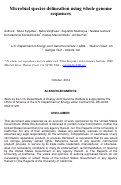 Cover page: Microbial species delineation using whole genome sequences