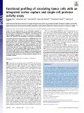 Cover page: Functional profiling of circulating tumor cells with an integrated vortex capture and single-cell protease activity assay