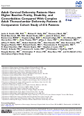 Cover page: Adult Cervical Deformity Patients Have Higher Baseline Frailty, Disability, and Comorbidities Compared With Complex Adult Thoracolumbar Deformity Patients: A Comparative Cohort Study of 616 Patients.