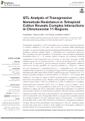 Cover page: QTL Analysis of Transgressive Nematode Resistance in Tetraploid Cotton Reveals Complex Interactions in Chromosome 11 Regions