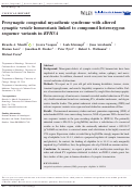 Cover page: Presynaptic congenital myasthenic syndrome with altered synaptic vesicle homeostasis linked to compound heterozygous sequence variants in RPH3A